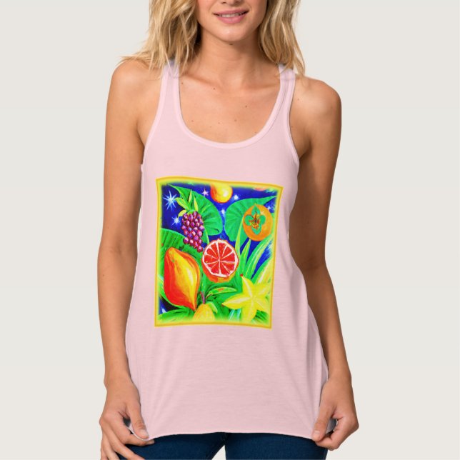 Tropical Fruits in the Sky. Buy Now Singlet (Front)