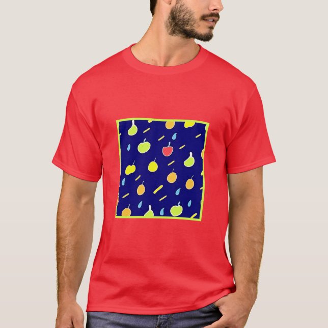 Tropical Fruits Neon Colours Pattern T-Shirt (Front)