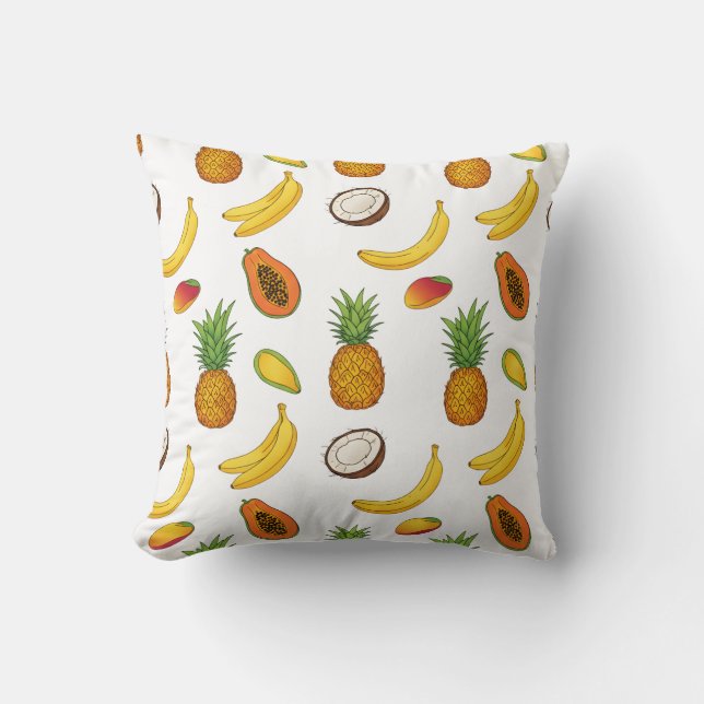 Tropical Fruits Pattern Cushion (Front)