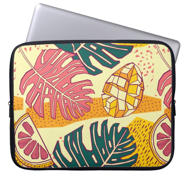 Tropical fruits,pattern design laptop sleeve (Front)