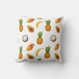 Tropical Fruits Pattern – Exotic Summer Design Cushion