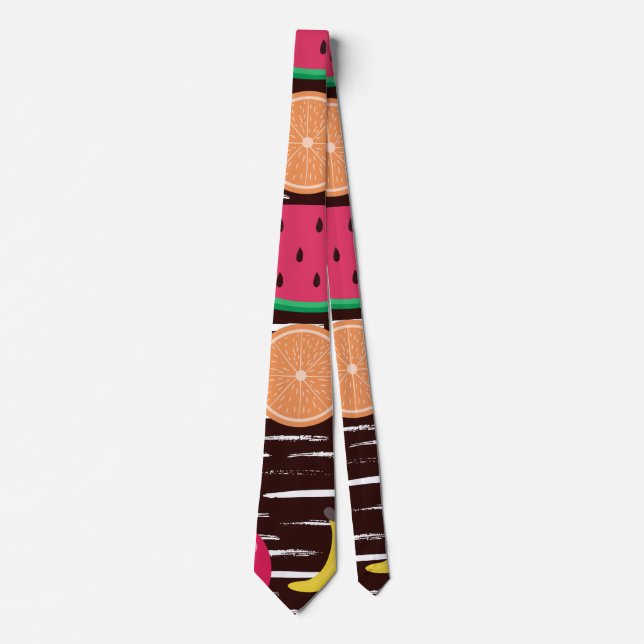 Tropical Fruits Pattern Tie (Front)
