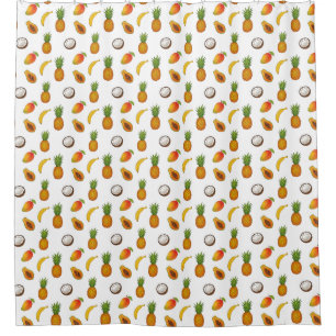 Tropical Fruits Seamless Pattern Shower Curtain