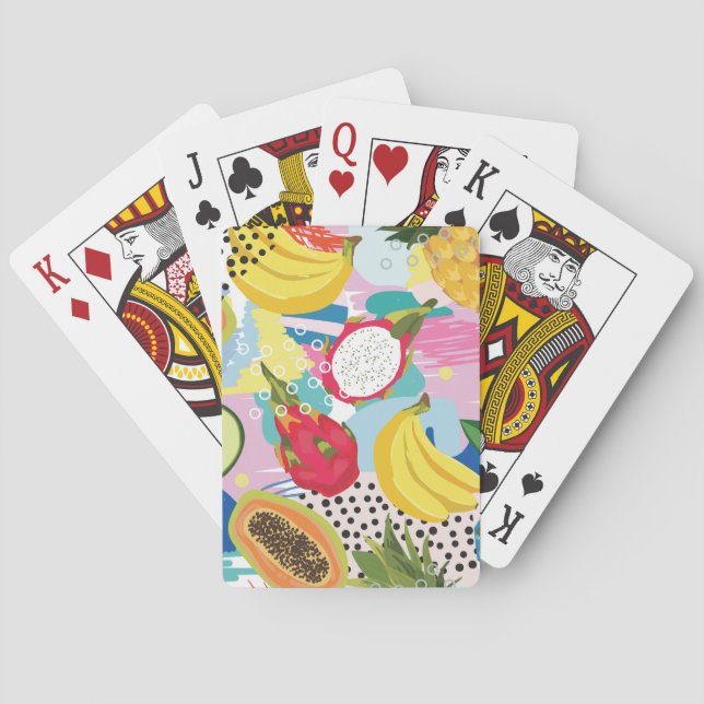 Tropical Fruits, Seamless Vintage Pattern. Playing Cards (Back)