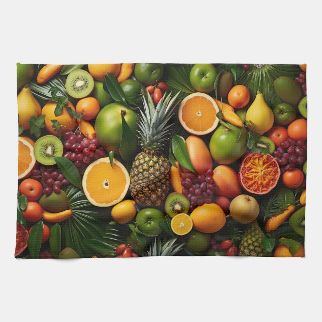 Tropical Fruits Tea Towel (Horizontal)