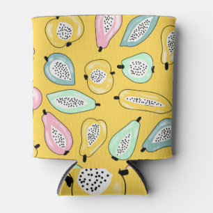 Tropical Fruits: Vibrant Print Pattern Can Cooler