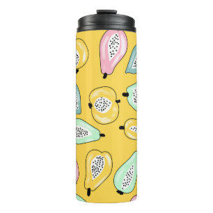 Tropical Fruits: Vibrant Print Pattern Thermal Tumbler