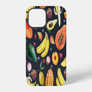 Tropical Fruits: Watercolor Multifruit Pattern. iPhone 12 Case