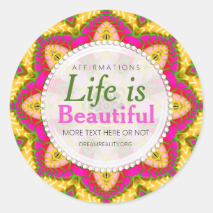 Tropical Fruity Life is Beaut Custom Round Sticker