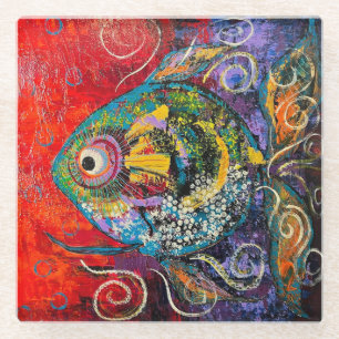 Tropical Fun Fish Glass Coaster