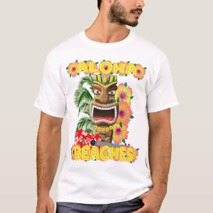 Tropical Funny Aloha Beaches Hawaiian Tiki T-Shirt