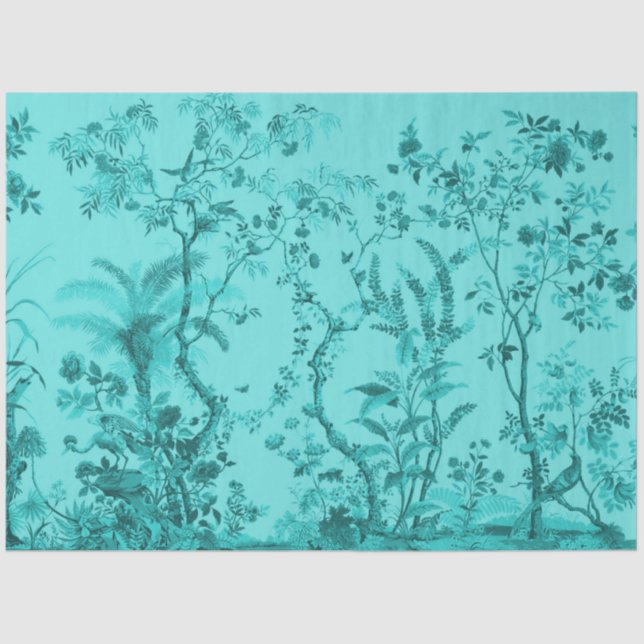 Tropical Garden and Birds Decoupage Paper (Front)