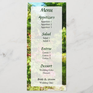 Tropical Garden by Lake Wedding Menu