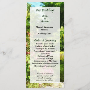 Tropical Garden by Lake Wedding Program Programme