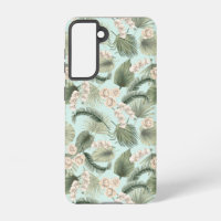 Tropical Garden Floral Orchid & Palm Pattern