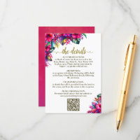 Tropical Garden Hibiscus Wedding Details QR Code