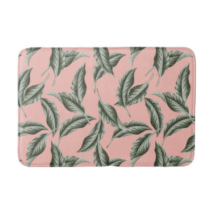 Tropical Garden Leaves Pattern Bath Mat