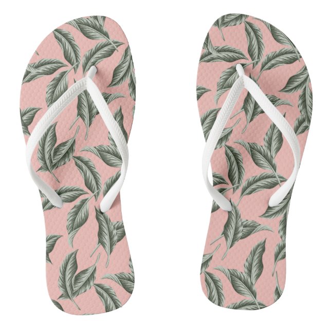Tropical Garden Leaves Pattern Jandals (Footbed)