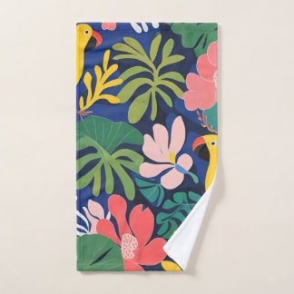 Tropical Garden Modern Expressionism Artwork Bath Towel Set