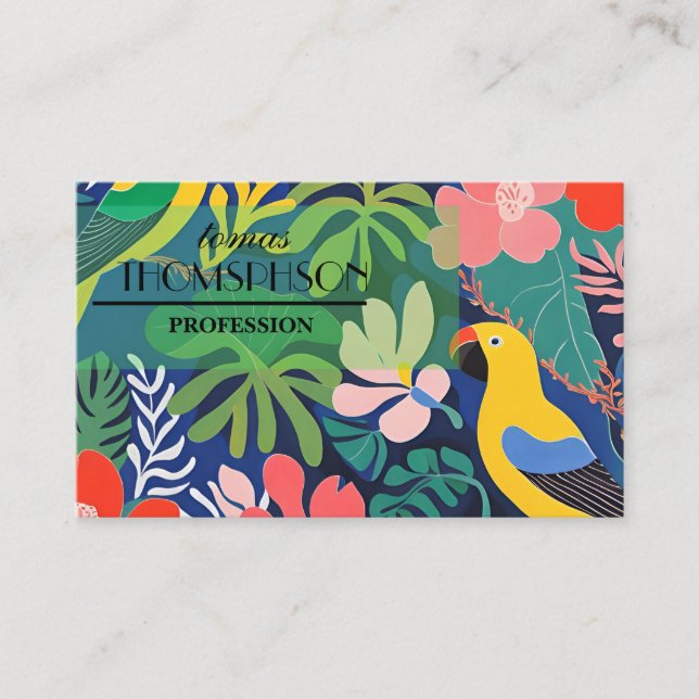 Tropical Garden Modern Expressionism Artwork Business Card (Front)