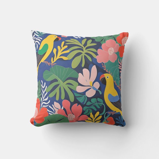 Tropical Garden Modern Expressionism Artwork Cushion (Front)