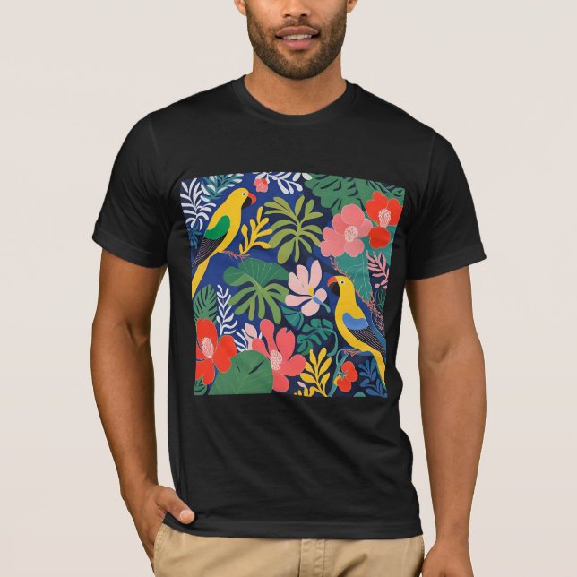 Tropical Garden Modern Expressionism Artwork T-Shirt (Front)