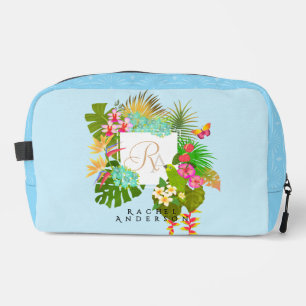 Tropical Garden Monogram Blue Dopp Kit