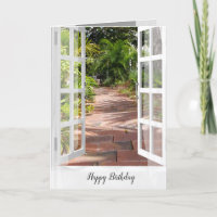 Tropical Garden Path Birthday Card
