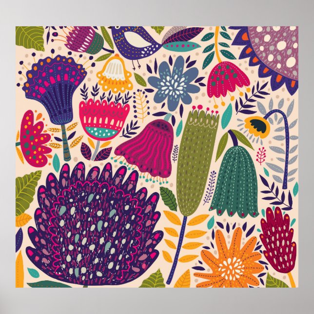 Tropical garden: spring pattern collection. poster (Front)