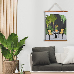 Tropical Garden Table For Two Hanging Tapestry