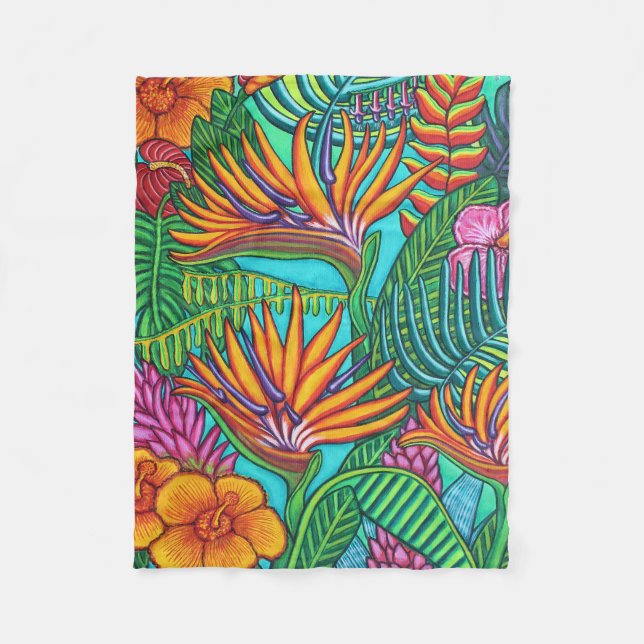Tropical Gems Custom Fleece Blanket (Front)