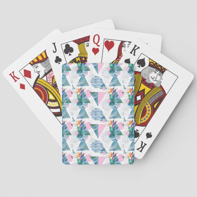 Tropical Geometric Pattern Playing Cards (Back)