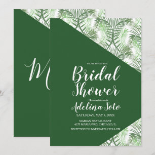 Tropical Geometrical Palm Oasis Bridal Shower Invitation