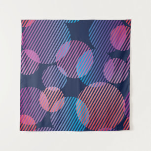 Tropical Geometry: Violet & Pink Night Design Tapestry
