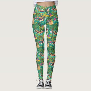 Tropical German Shepherd Beach Vibes Leggings