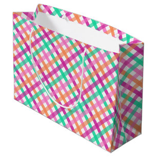 Tropical Gingham Large Gift Bag