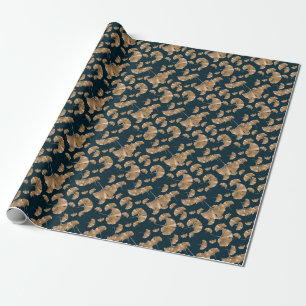 Tropical ginko palm leaves, Hawaiian pattern. Wrapping Paper