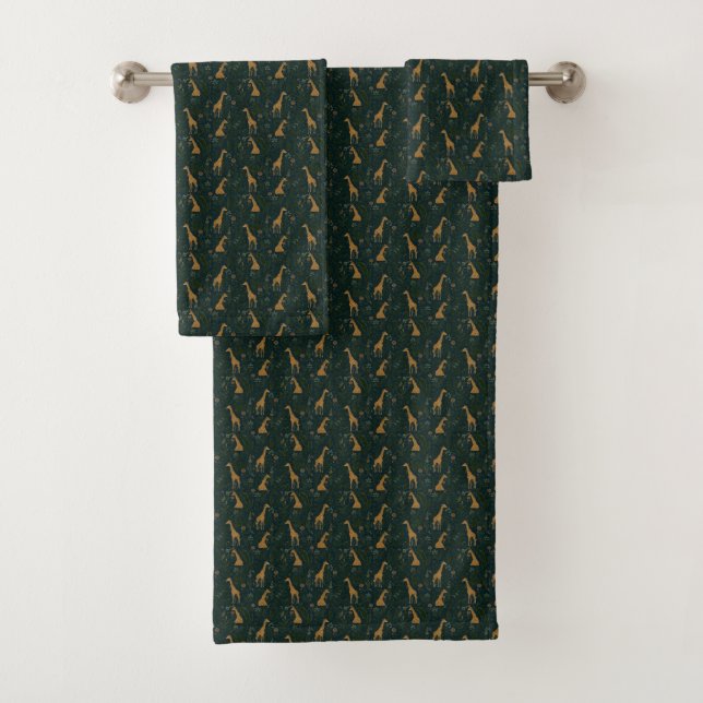 Tropical Giraffe Hangout Bath Towel Set (Insitu)