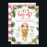 Tropical Girl Sloth Birthday Invitation<br><div class="desc">Tropical Girl Sloth Birthday Invitation</div>