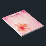 Tropical Girly Pink Peach Hibiscus Flower Notepad<br><div class="desc">Tropical Girly Pink Peach Hibiscus Flower watercolor</div>