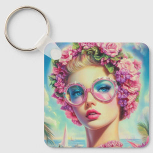Tropical Glamour Queen Key Ring