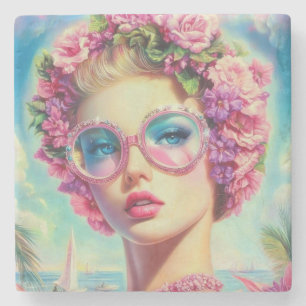Tropical Glamour Queen Stone Coaster
