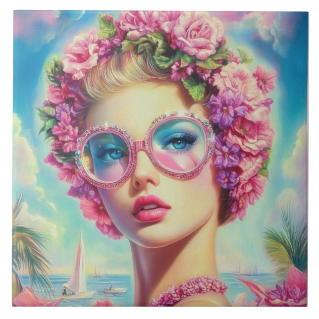 Tropical Glamour Queen Tile (Front)