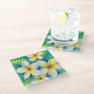 Tropical glass coasters