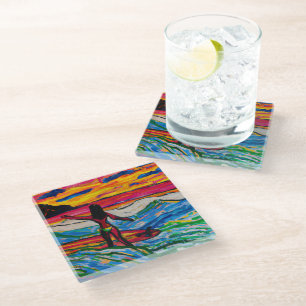 Tropical glass coasters