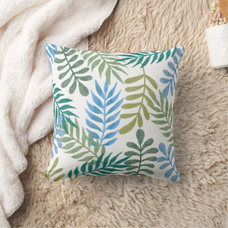 Tropical Glitter Leaf Pattern Cushion