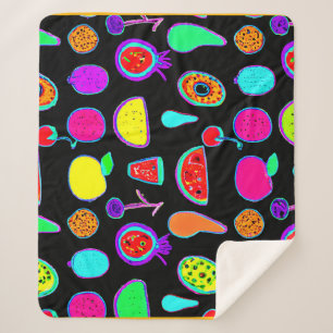 Tropical Glow Explosion Sherpa Blanket