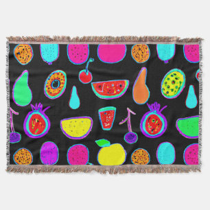 Tropical Glow Explosion Throw Blanket
