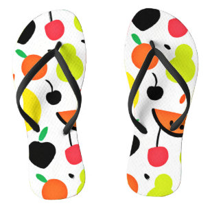 Tropical Glow Neon Fruit Pattern Jandals
