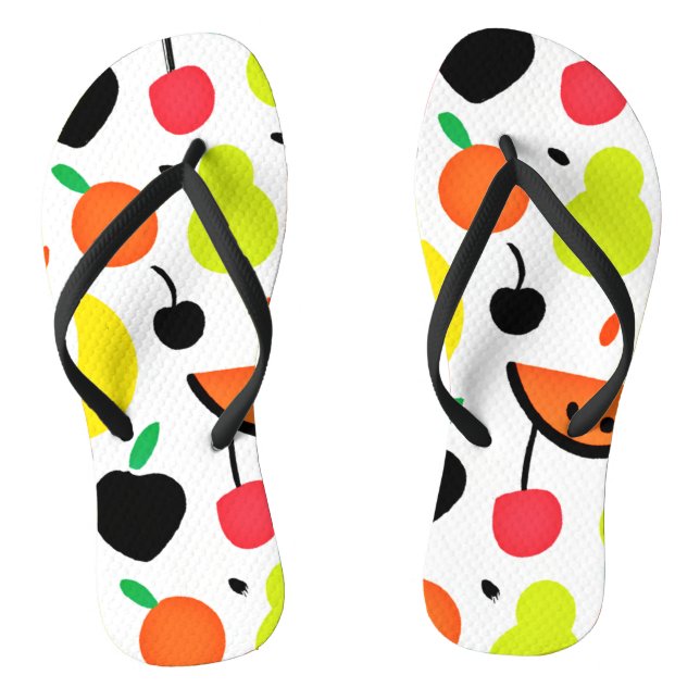 Tropical Glow Neon Fruit Pattern Jandals (Footbed)
